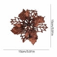 thumbnail image 3 of Nilvkv 24PCS Christmas Artificial Flower Decoration , 5.9in Glitter Christmas Ornaments Christmas Tree Flower Decor with Xmas Wreath Holiday Home Party Decor (Coffee), 3 of 6