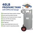 thumbnail image 5 of Flame King 40LB Empty Horizontal & Vertical Propane Tank LP Cylinder with Dolly Cart Wheels, 5 of 12