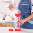 thumbnail image 2 of Flour Sieve Handheld Cooking Kitchen Capacity Electric Handheld Baking Icing Sugar Wide Mouth Plastic Baking Tool Cup-Shaped Large Capacity Colanders for Home Red, 2 of 9