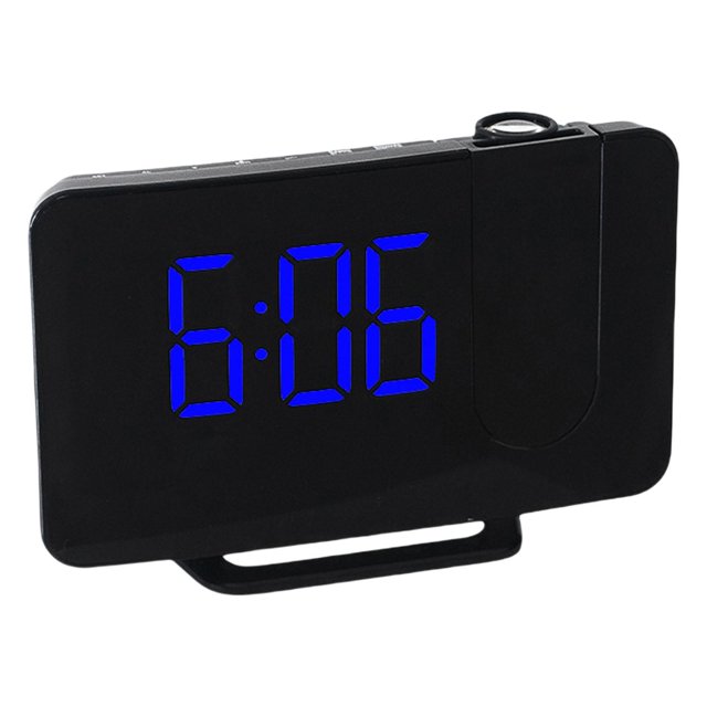 Reloj despertador de proyección LED digital, proyector giratorio de , duale relojes de escritorio para duermen mucho, 3 - Luz azul Baoblaze Despertador de proyección