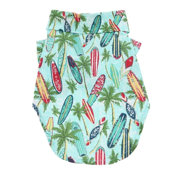 Hawaiian Camp Shirt by Doggie Design - Surfboards and Palms