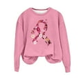 thumbnail image 2 of Xdegoge Oversized Breast Cancer Awareness Sweatshirt for Women Dogs Casual Long Sleeve Half Zip Pullover Graphic Long Sleeve Shirt Casual Pullover Tops Ropa Mujer Pink M, 2 of 4