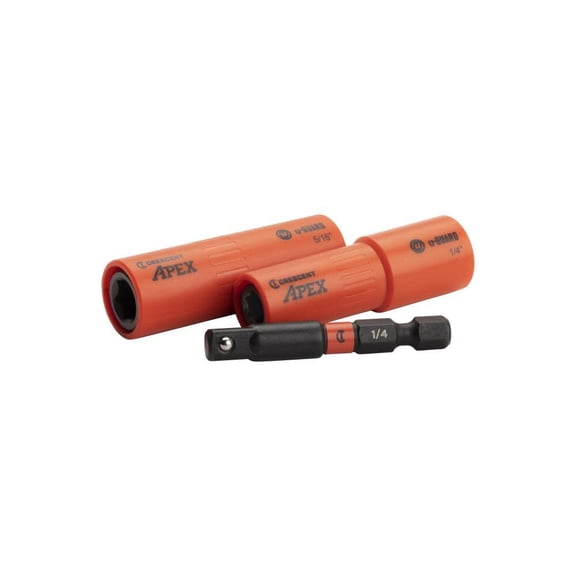 Crescent Apex 3Pcu-Guard 1/4In Covered Socket Set