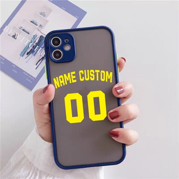 Funda personalizada con letras y números de baloncesto para iPhone, carcasa dura con nombre para iPhone 14, 13, 12Mini, 11 Pro Max, SE20, 8 Plus, XS, XR, 7 Fivean unisex