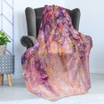 thumbnail image 4 of Flower Soft Flannel Fleece Blanket, Watercolor Painting Effect Wisteria Tree Blossoms Soft Scenic Spring Display, Cozy Plush for Indoor and Outdoor Use, 60" x 80", Violet Purple Pink, by Ambesonne, 4 of 5