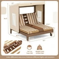 thumbnail image 3 of Costway Kids Double Chaise Lounge Patio Lounge Chair with Cup Holders & Awning Brown, 3 of 10