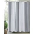 thumbnail image 2 of Navy Blue Striped Stall Shower Curtain, Waterproof Shower Curtains for Bathroom, Navy Blue White Stripes Farmhouse Washable Fabric Cloth Bath Curtain for Bathtub Decoration with Hooks 36x72 Inches, 2 of 6