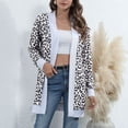 thumbnail image 2 of CEHVOM Manteau Cardigan Long à Manches Longues Imprimé Léopard Ouvert pour Femmes, 2 of 6