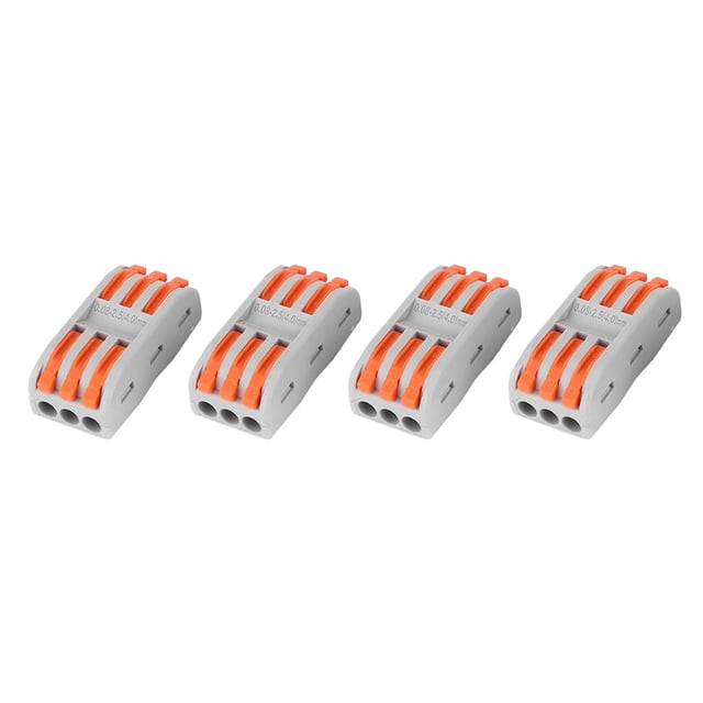 Conectores de cable, 20 piezas 11 ~ 28 AWG PCT-2-3 naranja conector de cableado rápido bloque de terminales de conductor elaborado con cuidado
