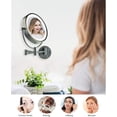thumbnail image 5 of OVENTE Wall Mounted Lighted Makeup Vanity Mirror, 9" Hard Wired Double Sided 1X/7X Magnifying Bathroom Mirror, Dimmable LED Lights, 360° Rotation and 14" Extendable Arm, Rubbed Bronze MPWD3185BZ1X7X, 5 of 8