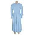thumbnail image 5 of SMihono Western Denim Dresses Long Sleeve Casual Dress for Cowboy Style Maxi Dress Crewneck Wear Outfits Women Dresses Light Blue XXXL, 5 of 6