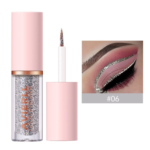 Fiudx Delinear Ojos Brillantes, Lápiz de Sombras Líquidas Perlado, Pincel Maquillaje de Punta Suave, Potenciador de Ojos Resistente Al Sudor, Uso Profesional Diario, Tendencia de Moda Femenina, Tamañ