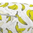 thumbnail image 3 of Banana Pouf Cover with Zipper, Retro Repeating of Fruits Peeled and Whole with Paint Spots, Soft Decorative Fabric Unstuffed Case, 30" W X 17.3" L, Yellow Dark Sepia, by Ambesonne, 3 of 5
