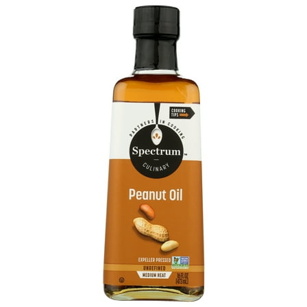 Pack of 12, Spectrum Naturals Unrefined Peanut Oil, 16 fl oz
