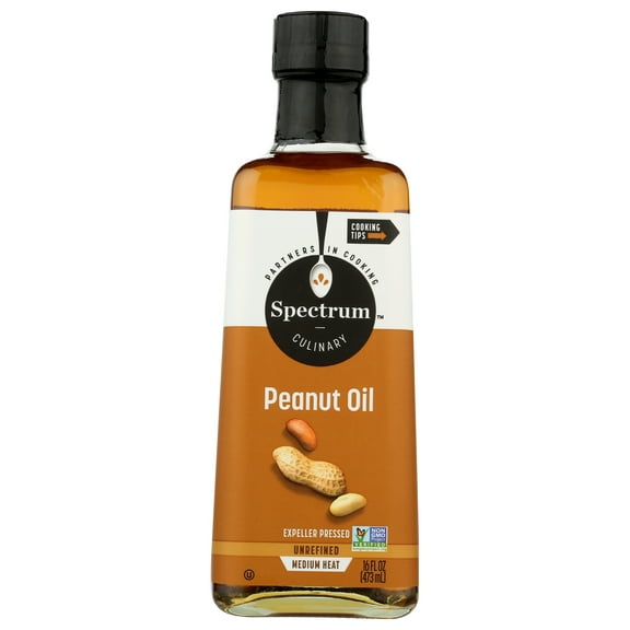 Pack of 12, Spectrum Naturals Unrefined Peanut Oil, 16 fl oz
