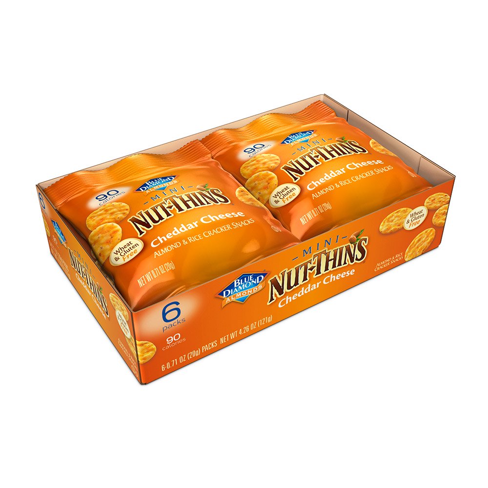 Nut Thins Minis, Gluten Free Crackers, Cheddar Cheese, 90 Calorie Bags