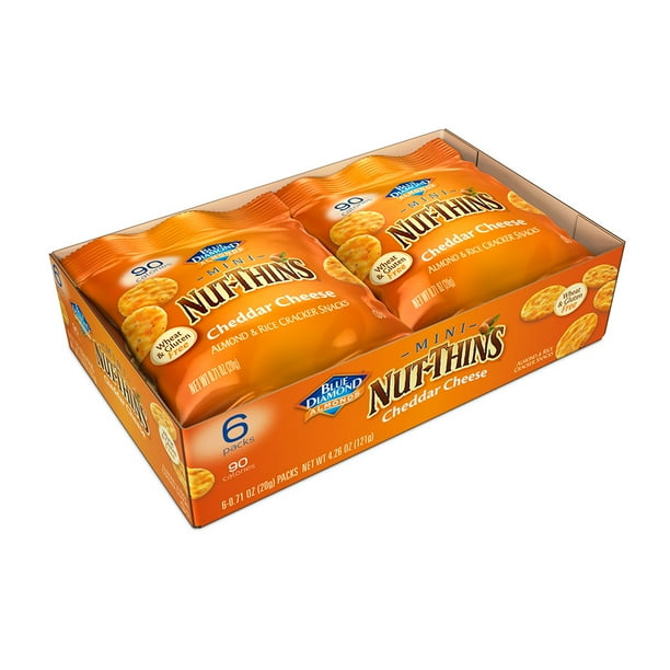 Nut Thins Minis, Gluten Free Crackers, Cheddar Cheese, 90 Calorie Bags