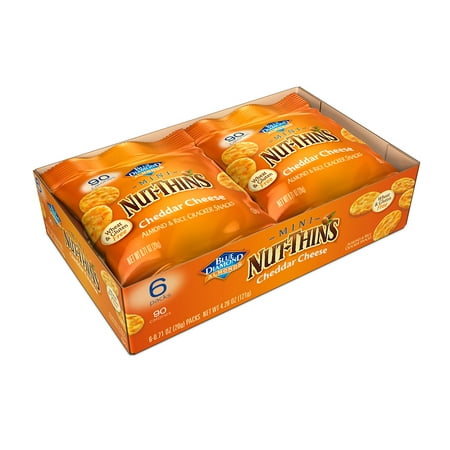 Mini Nut Thins Crackers, Cheddar Cheese, 90 Calorie Bags (6