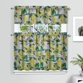 thumbnail image 2 of Summer Fruit Print Kitchen Curtains Set - Refreshing Lemon Yellow Tier Curtains, Modern Farmhouse Decor, 2 of 5