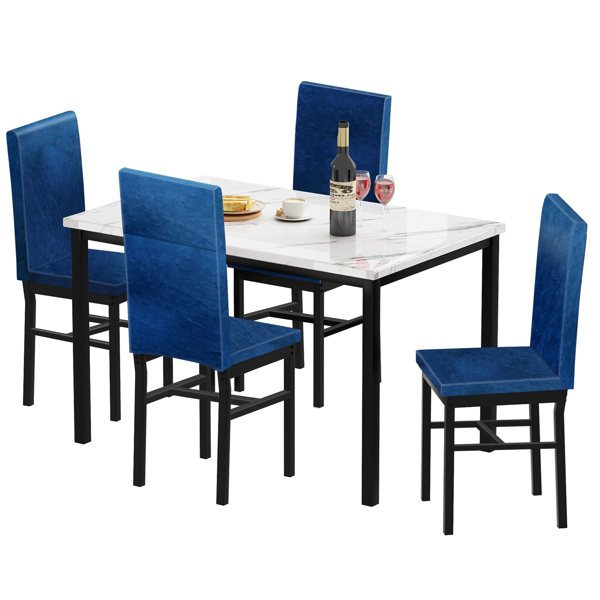 Buy uhomepro 5 Pieces Dining Table Set, Elegant Marble Top Kitchen