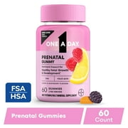 One A Day Prenatal Gummy Vitamins with Folic Acid, DHA, 60 Count