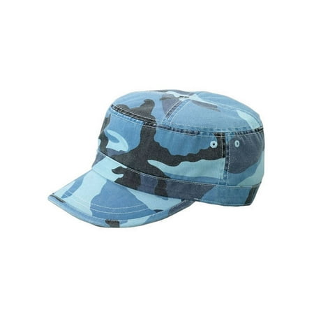 Camouflage Cotton Twill Cap - CAMO TWILL WASHED ARMY CAP - Blue Camo