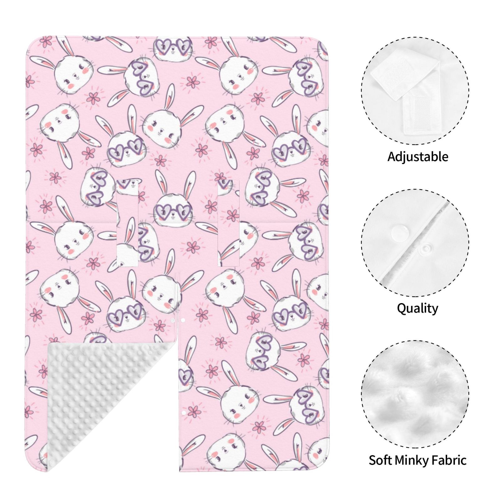 Naloa Cute Rabbit Flower Baby Car Seat Cover, Breathable Baby Carrier Cover, Multiuse Baby Carrier Cover & Nursing Breastfeeding Cover