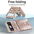 thumbnail image 2 of ELEHOLD Fashion Clear Case for Samsung Galaxy Z Flip 4,Clear Back PC Plating Bumper for Women Men Hybrid Shockproof Full Body Hinge Protective Case for Samsung Galaxy Z Flip 4,Rosegold, 2 of 7