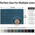 thumbnail image 5 of Easy-Going Luxury Chenille Striped Pattern Bath Mat, 20x32 in, Soft Plush Bath Rug, Absorbent Bathroom Rug, Non Slip Perfect Carpet Rugs for Shower, Bedroom, Front Door, Entryway (Turquoise Blue), 5 of 7