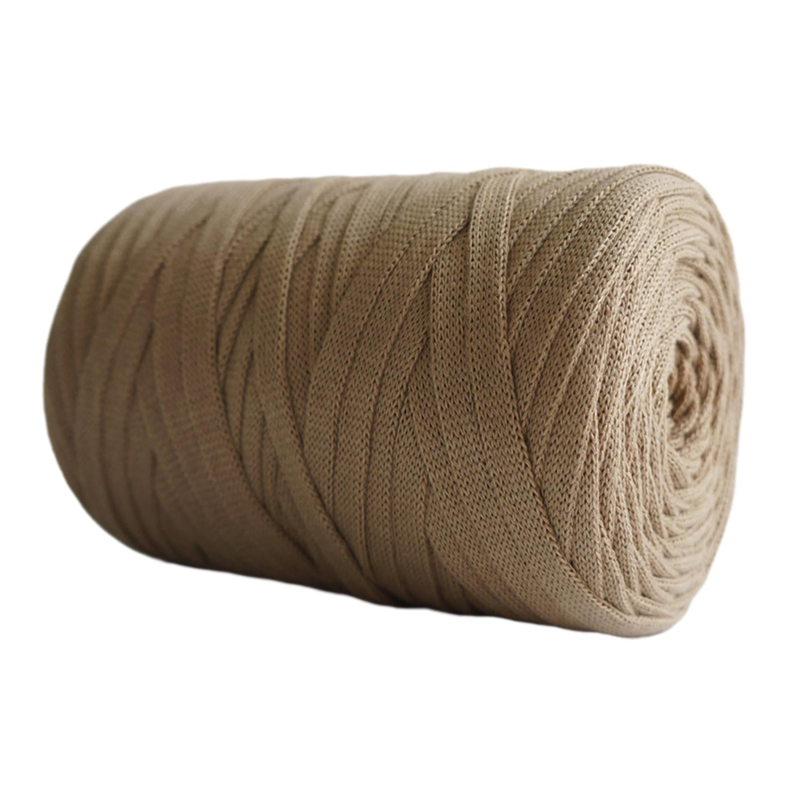 Knitting Yarn Spaghetti Yarn Blanket Cushion, Crocheting Chunky Yarn, Fabric Cloth Yarn for Rugs Bags, Cushion Throw Blanket Brown