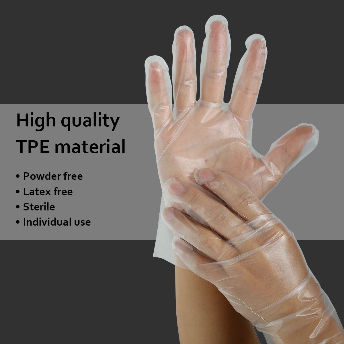 Powder-Free Clear Vinyl Gloves, Latex Free Glove, TPE Gloves - 100pcs/box  Disposable Gloves for Household Food Handling Lab Work