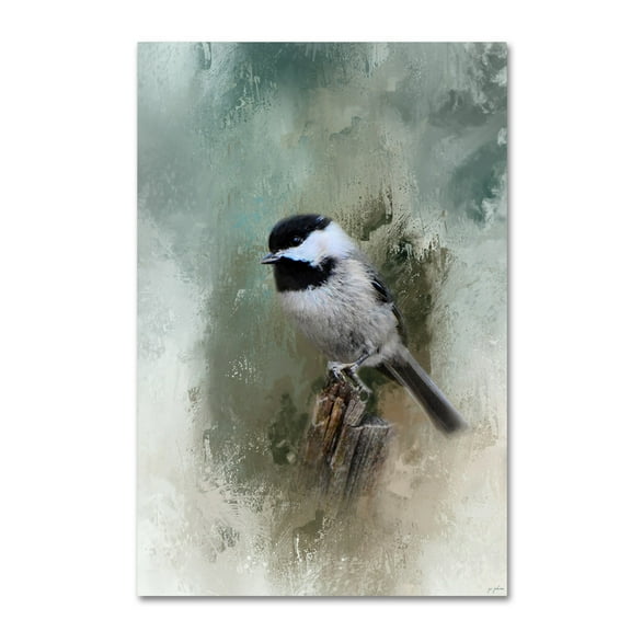 Trademark Fine Art Jai Johnson Winter Chickadee Canvas Wall Art - 30x47