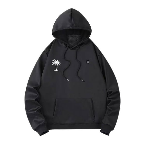 RongHuan Heated Hoodie for Mens Rechargeable Heating Hooded Pullover Winter Warm Print Sweatshirt More Zones Heating Hoodies