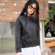 thumbnail image 2 of Chaqueta de piel auténtica sólida para mujer, tendencia 2024, abrigo de piel de oveja natural corto informal de cuello redondo y una sola botonadura de alta gama, 2 of 5