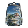 thumbnail image 2 of Disketp Largemouth Bass Jumping Out of The Water Mochila Escolar de Gran Capacidad y Peso Ligero, Mochila de Viaje Ideal para Escuela, Trabajo y Uso Diario, Cómoda y con Estilo, 2 of 8