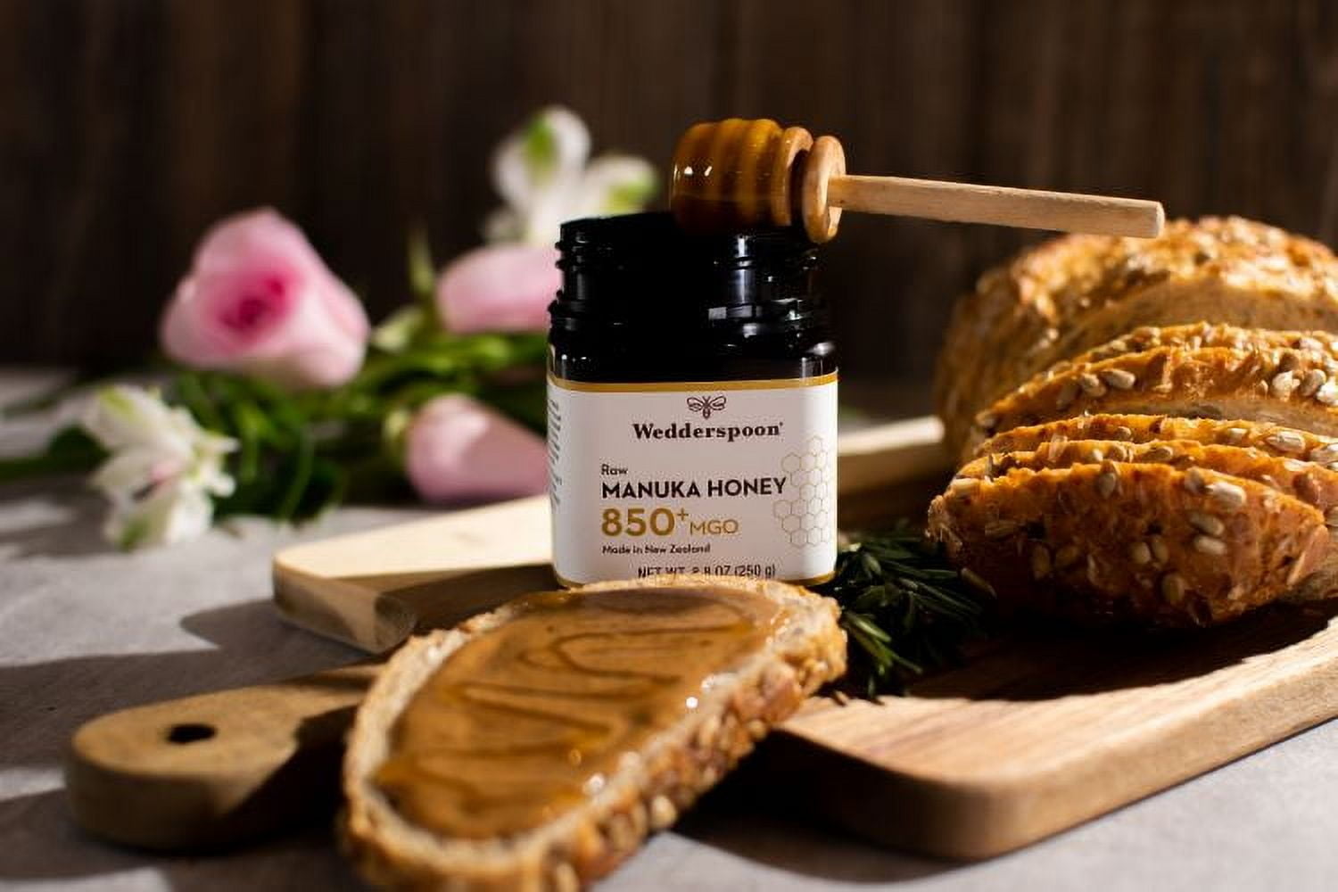 Wedderspoon Raw Unpasteurized New Zealand Manuka Honey 850+ MGO, 8.8 oz
