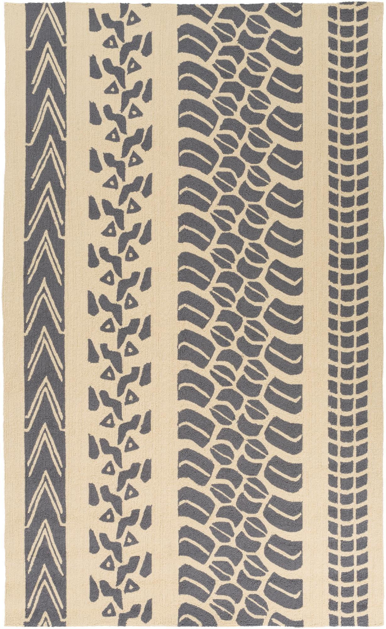 Mark&Day Outdoor Area Rugs, 5x8 Orinda Indoor/Outdoor Khaki/Charcoal