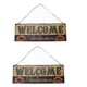 thumbnail image 1 of Letrero para puerta de entrada, 2 piezas de Halloween, girasol, tablero de madera para colgar en la pared, letrero de bienvenida, multifuncional, 1 of 12