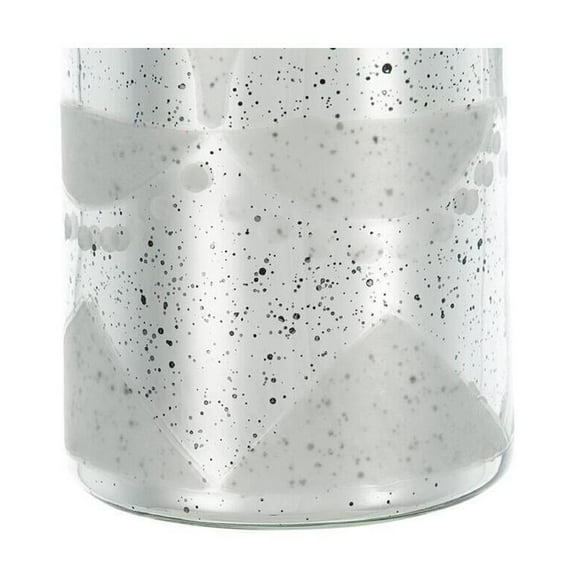 Tall Glass Flower Vase - Silver Etched Pattern - 5.9" x 5.9" x 29.9" - Home Decor Accent