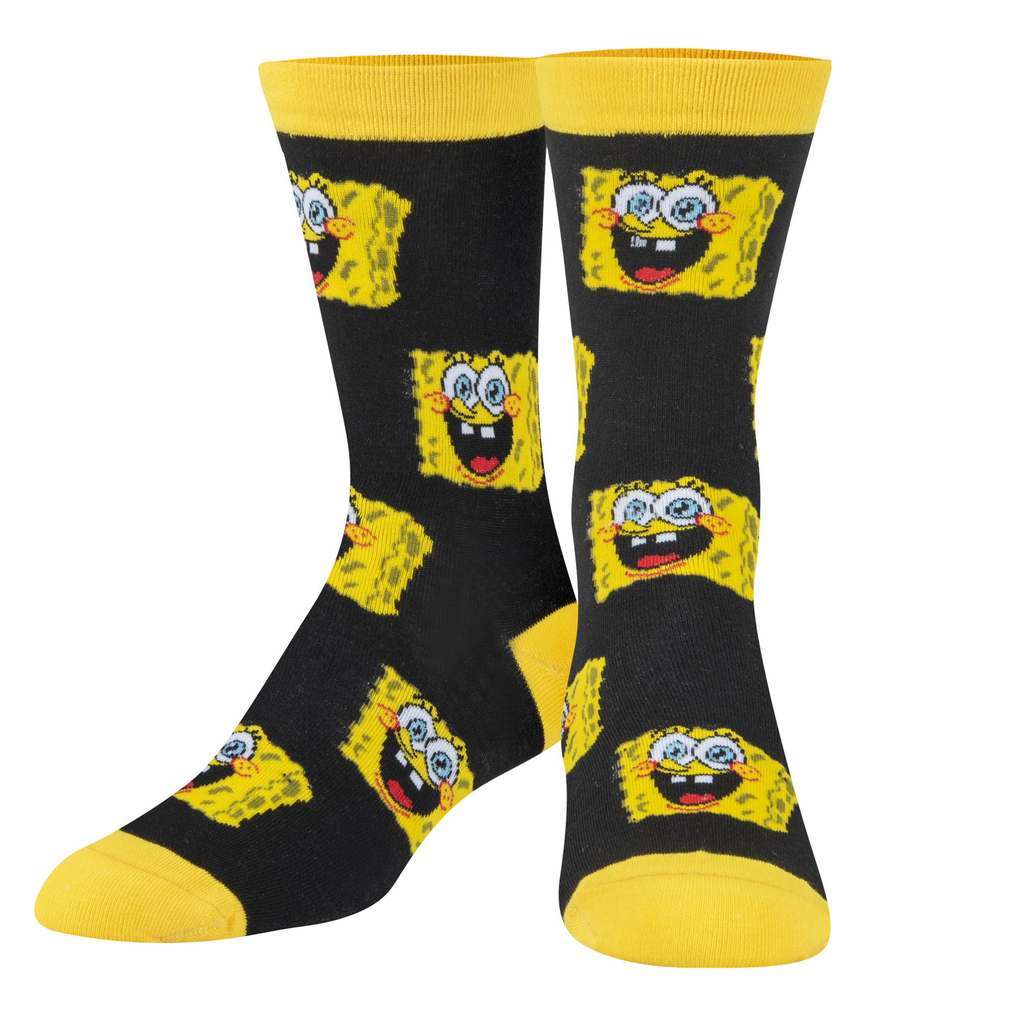 Crazy Socks Womens Cartoons Spongebob Heads Crew Socks Novelty