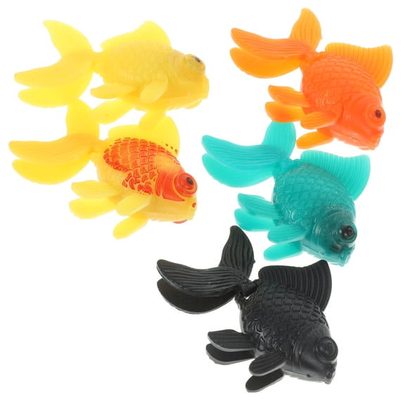Houderco 5Pcs Artificial Fish Ornament for Fish Tank Durable Plastic Assorted Color Realistic Design
