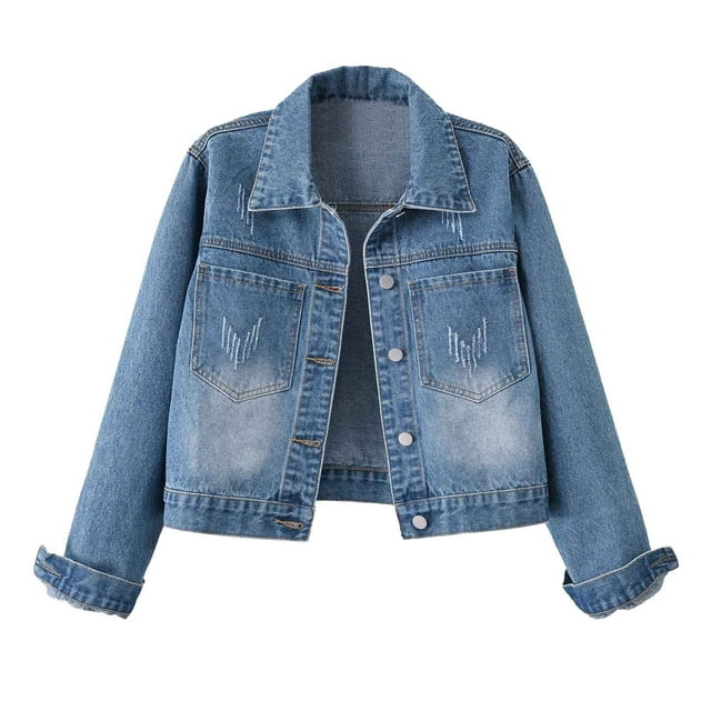SHIXIAOO Veste en Jean Décontractée pour Femmes Ajustée Extensible Courte Légère Confortable Élégante Polyvalente pour Printemps Automne Hiver Mode Grande Taille Gilet Femme Léger Femme Long