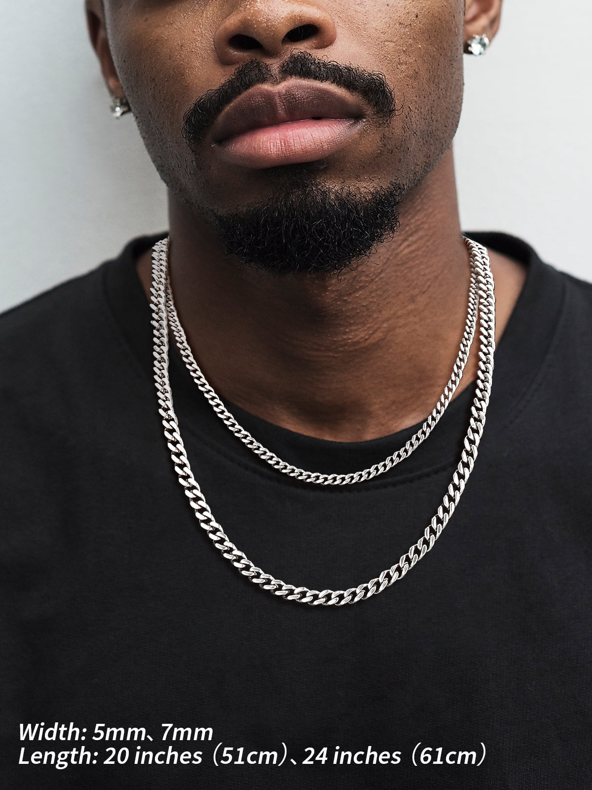 FindChic Chain Necklace for Men Women, Stainless Steel Cuban Link Graduation Fathers Day Jewelry Gifts Him Boyfriend Husband Adults Male Son Age Ideas, 7mm/28inch