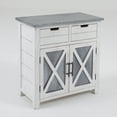 thumbnail image 2 of LuxenHome Rustic White Wood and Metal 2-Drawer 2-Door Storage Cabinet, 2 of 16