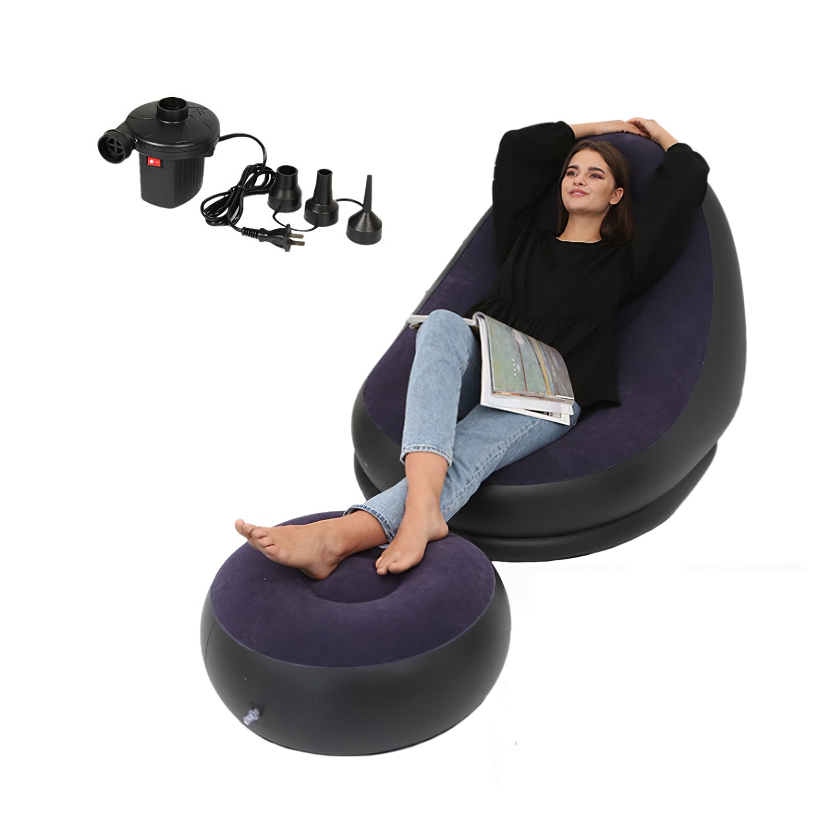 TiooDre Inflatable Sofa Flocking Leisure Sofa Lazy Sofa Ergonomic Design Inflatable Lounge Chair