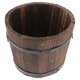 thumbnail image 1 of Wooden Round Barrel Planter Flower Pots Home Office Garden Wedding Decor (Flat Mouth/Medium/Brown/15x12x13cm), 1 of 4