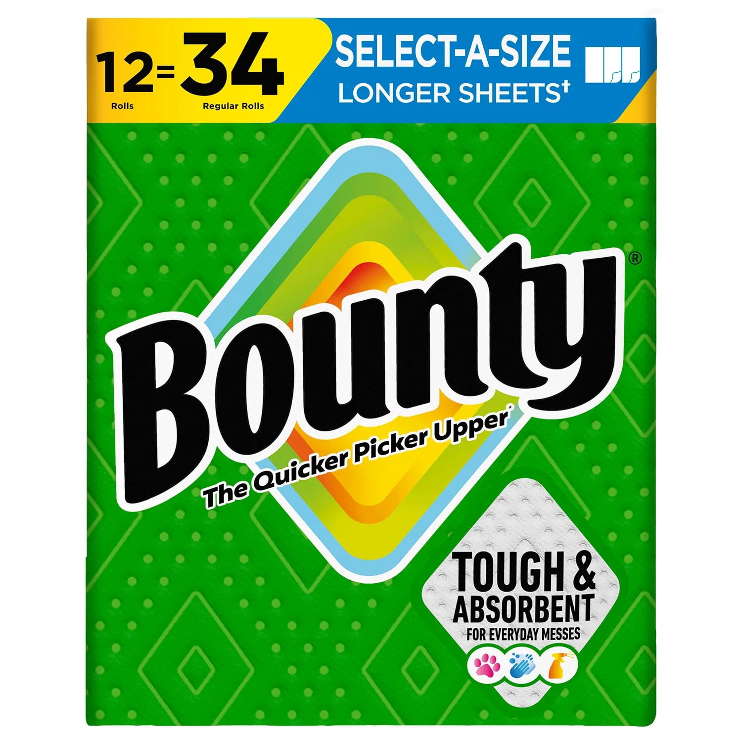 Bounty Select-A-Size 2-Ply Paper Towels, 12 Rolls, 119 Sheets/Roll