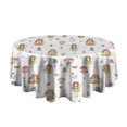 thumbnail image 5 of White Fairy Cottage Princess Pattern Round Tablecloth 60"x60",Wrinkle Wipeable Table Cloth for Kitchen Dining Room Picnic Patio Party, 5 of 6