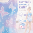 thumbnail image 6 of Girls Gymnastics Leotards Sparkly Butterfly Dance Unitard Sleeveless, 6 of 8