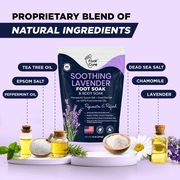 Foot Cure Soothing Lavender Foot Soak - Pedicure Foot Spa with Epson Salts for Soaking, Athlete's Foot, Callus Softening, Foot odor Scent 16oz